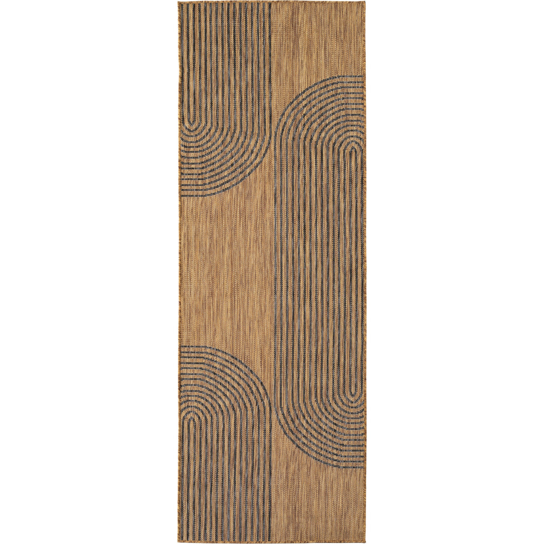 SIMPEX Outdoor Teppich Schwarz Natur Jute Optik Balkon Terrasse Garten Wetterfest UV-beständig Groß Boho Design Flachgewebe Pflegeleicht Robust Modern