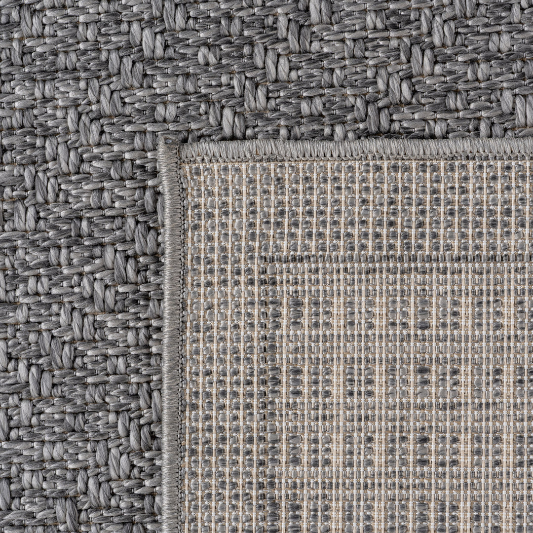 SIMPEX Indoor Outdoor Teppich Küche, Balkon, Wohnzimmer Einfarbig Boho Grau