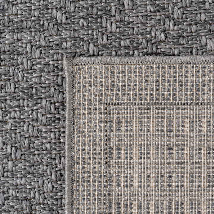 SIMPEX Indoor Outdoor Teppich Küche, Balkon, Wohnzimmer Einfarbig Boho Grau