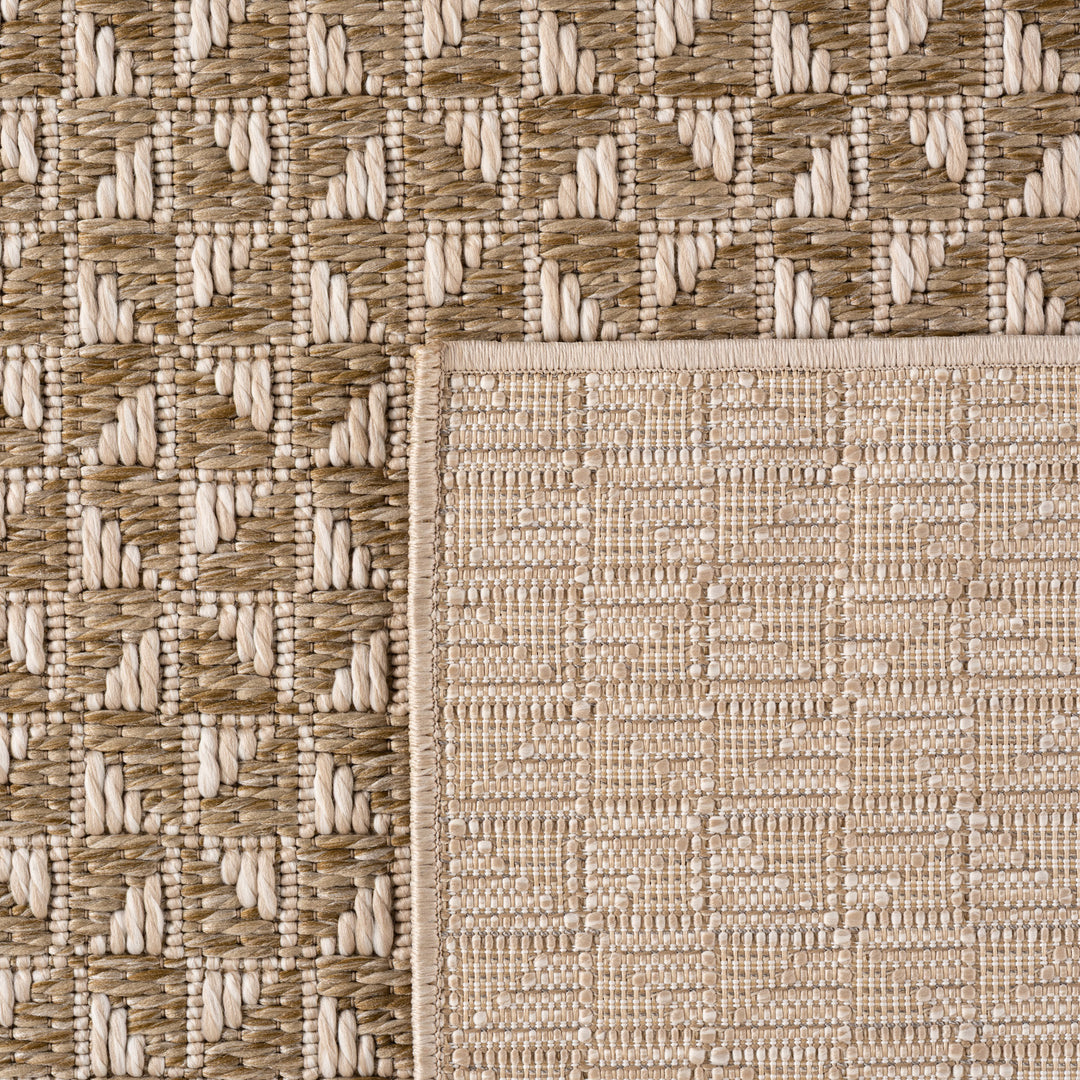 SIMPEX Indoor Outdoor Teppich Balkon, Küche, Wohnzimmer & Esszimmer Boho Beige