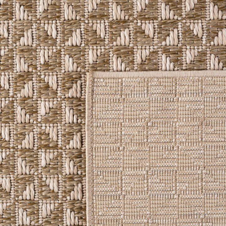 SIMPEX Indoor Outdoor Teppich Balkon, Küche, Wohnzimmer & Esszimmer Boho Beige