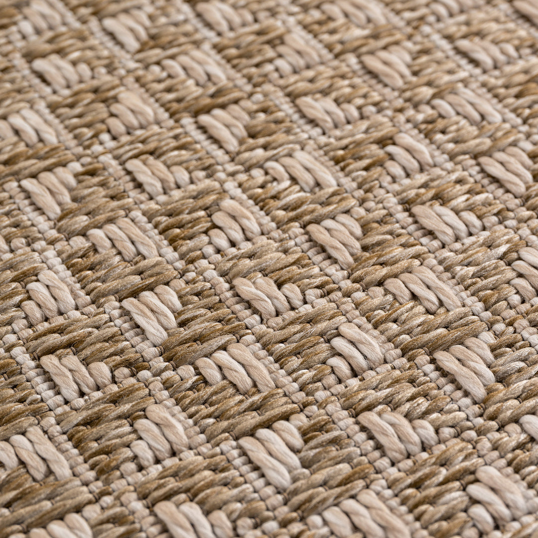 SIMPEX Indoor Outdoor Teppich Balkon, Küche, Wohnzimmer & Esszimmer Boho Beige