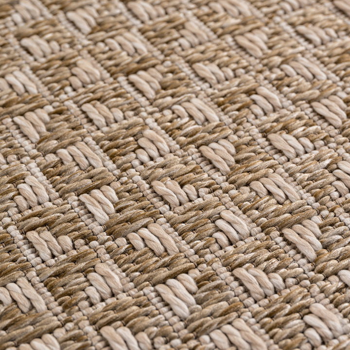 SIMPEX Indoor Outdoor Teppich Balkon, Küche, Wohnzimmer & Esszimmer Boho Beige