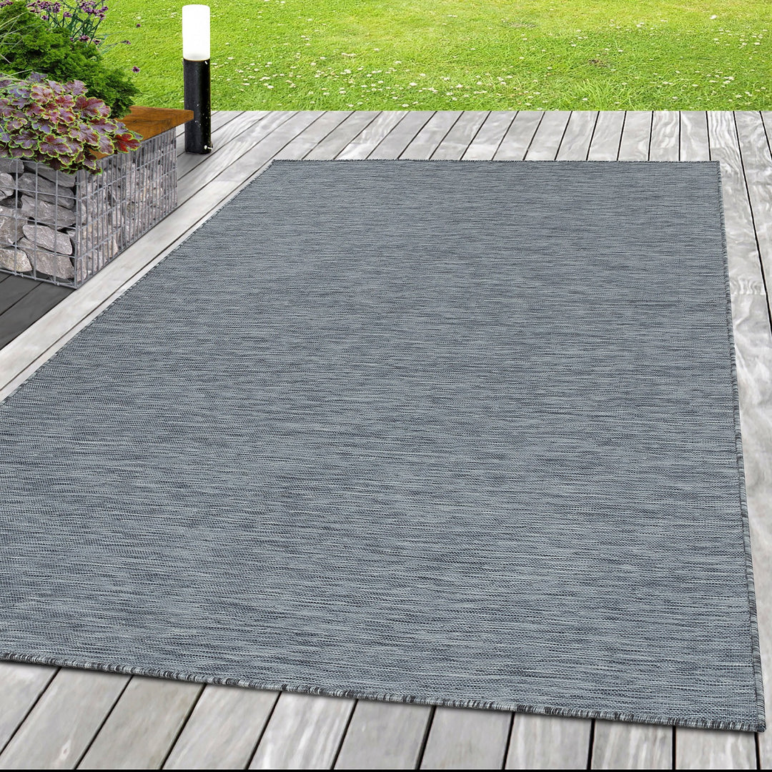 In- & Outdoor Teppich KOA Balkon Terrasse Sisal Optik Flachgewebe Einfarbig