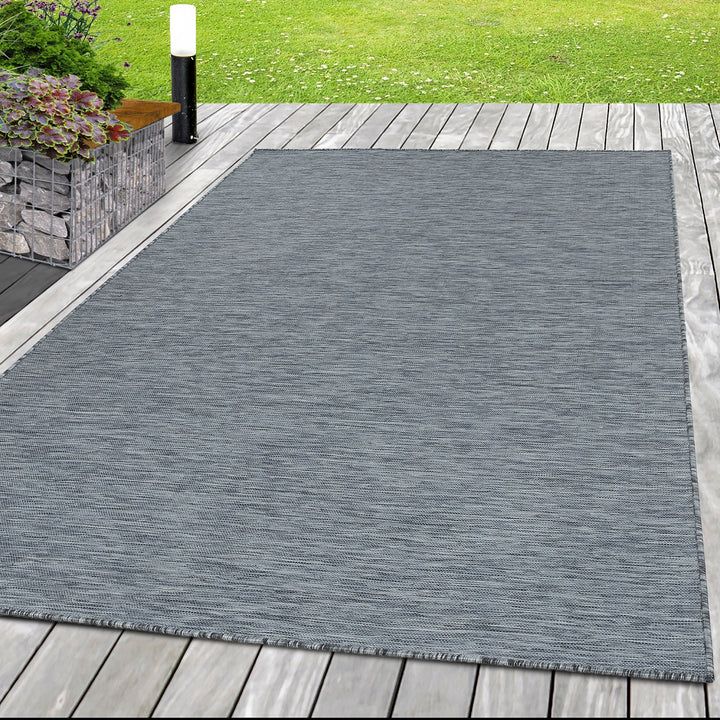 In- & Outdoor Teppich KOA Balkon Terrasse Sisal Optik Flachgewebe Einfarbig