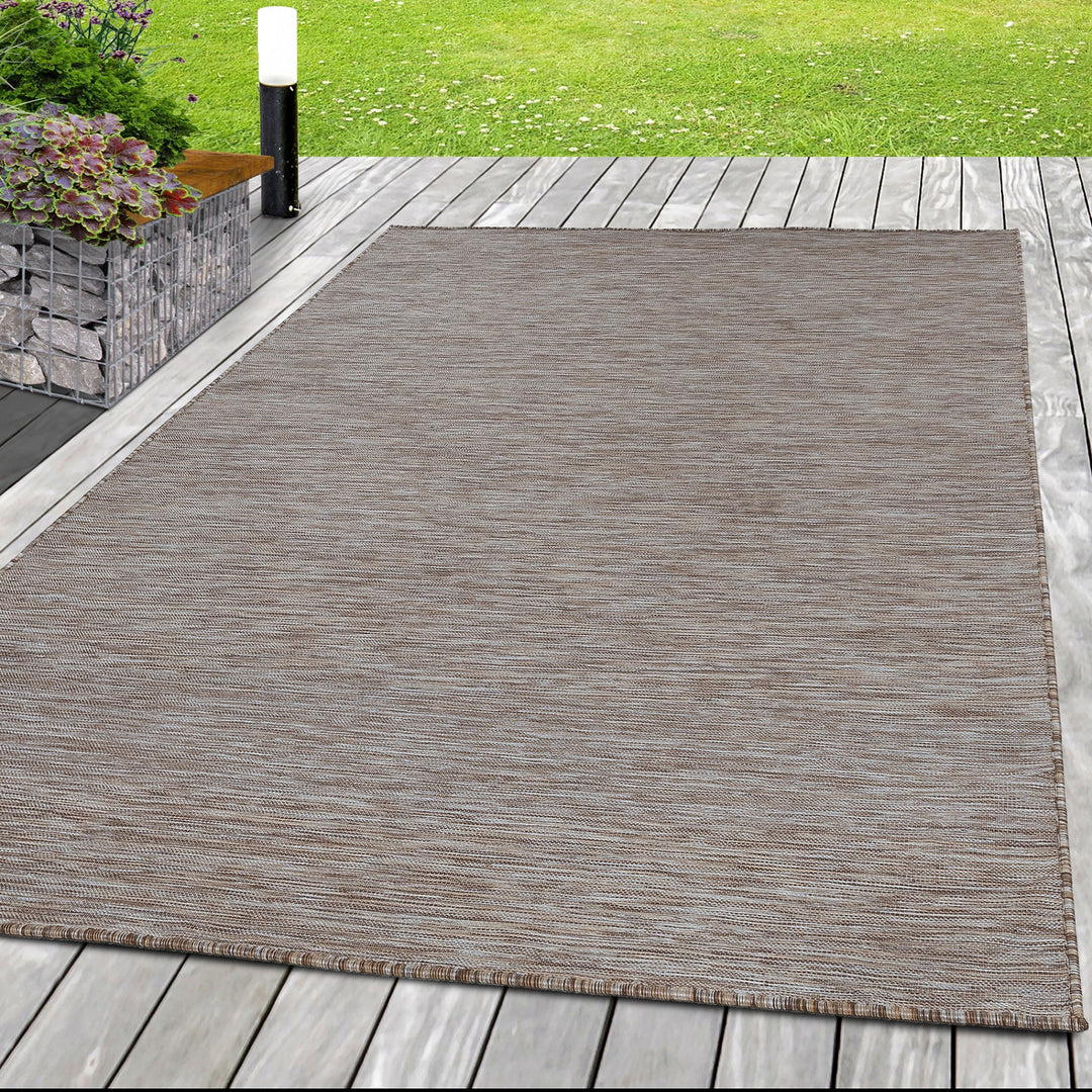 In- & Outdoor Teppich KOA Balkon Terrasse Sisal Optik Flachgewebe Einfarbig