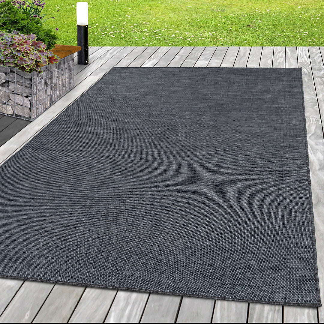 In- & Outdoor Teppich KOA Balkon Terrasse Sisal Optik Flachgewebe Einfarbig