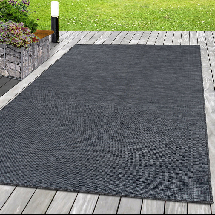 In- & Outdoor Teppich KOA Balkon Terrasse Sisal Optik Flachgewebe Einfarbig