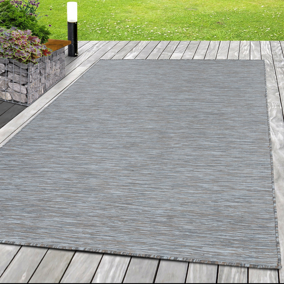 In- & Outdoor Teppich KOA Balkon Terrasse Sisal Optik Flachgewebe Einfarbig