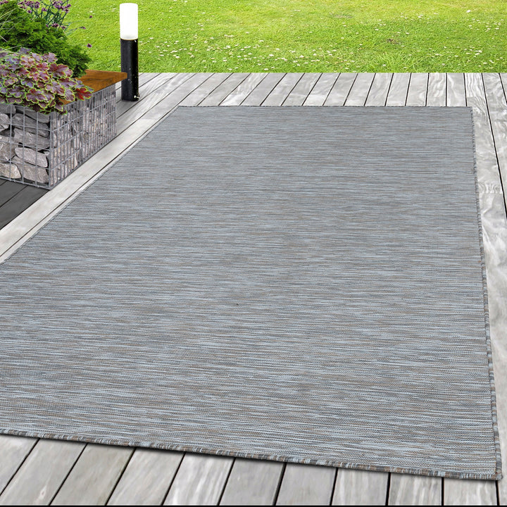 In- & Outdoor Teppich KOA Balkon Terrasse Sisal Optik Flachgewebe Einfarbig