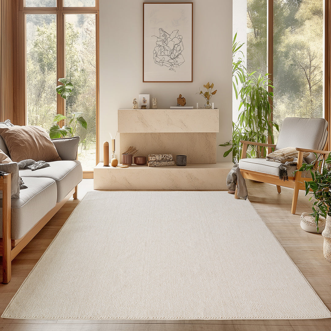 SIMPEX Teppich Bouclé Skandi StilSchlingenflor Weich Schlafzimmer Wohnzimmer