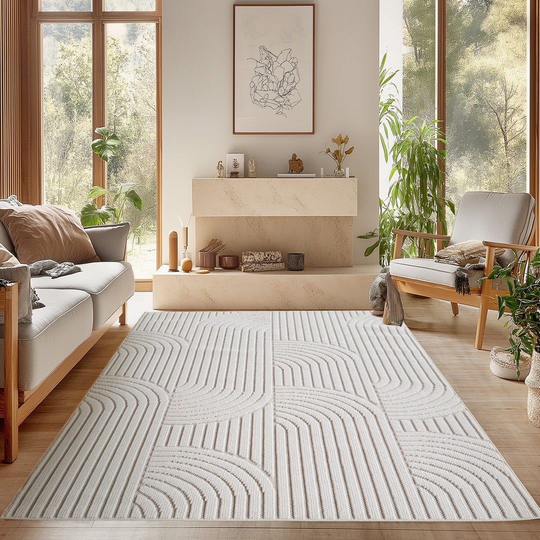 SIMPEX Teppich Bouclé Schlingenflor Weich Schlafzimmer Wohnzimmer Esszimmer