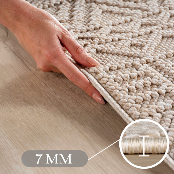 SIMPEX Teppich Skandi Design Bouclé Schlingenflor Weich Schlafzimmer Wohnzimmer