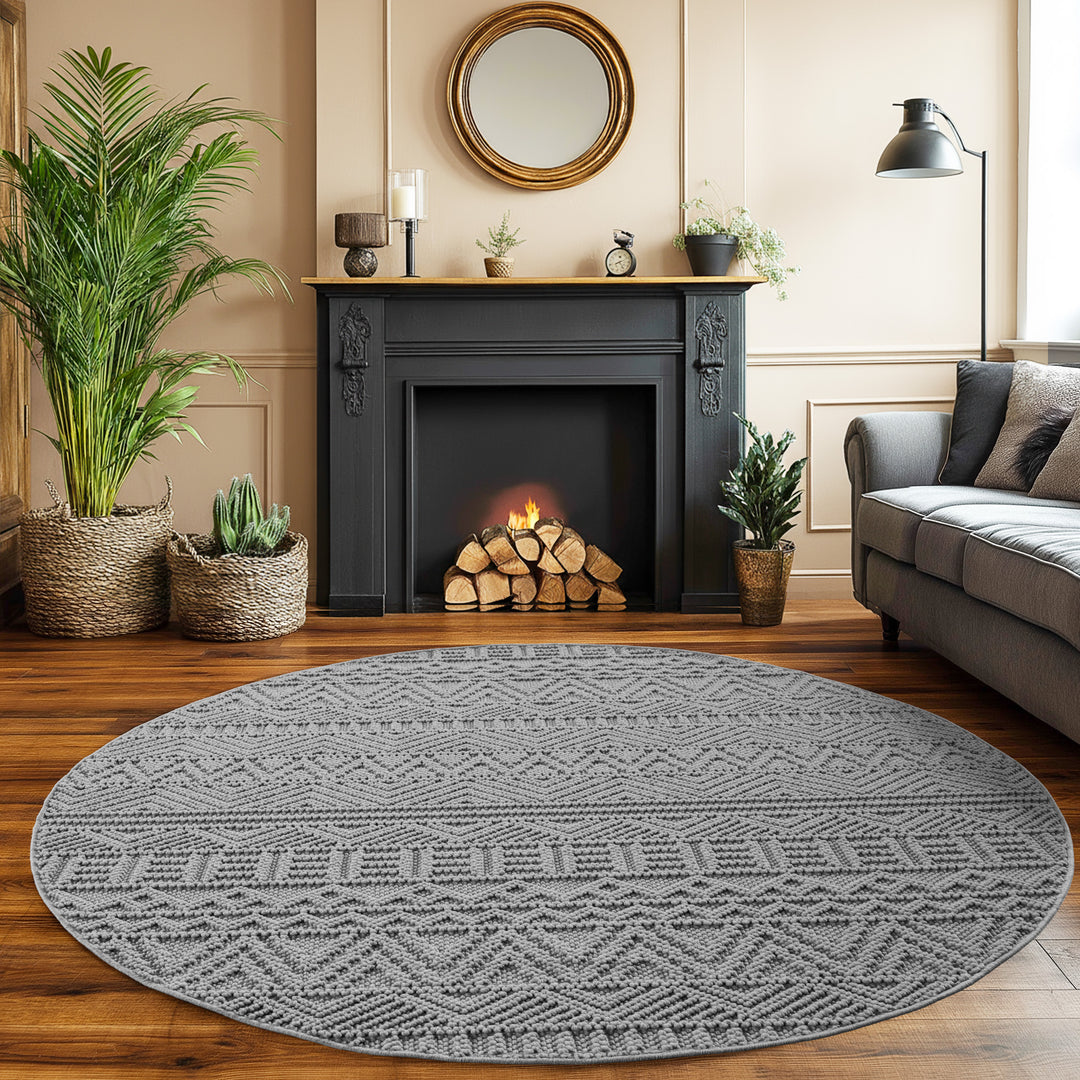 SIMPEX Teppich Skandi Design Bouclé Schlingenflor Weich Schlafzimmer Wohnzimmer