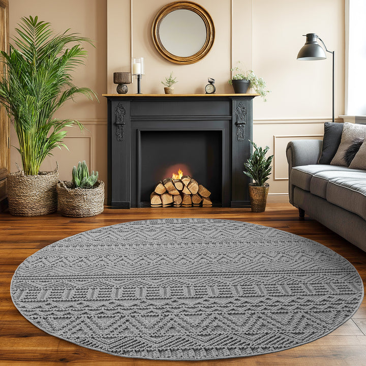 SIMPEX Teppich Skandi Design Bouclé Schlingenflor Weich Schlafzimmer Wohnzimmer