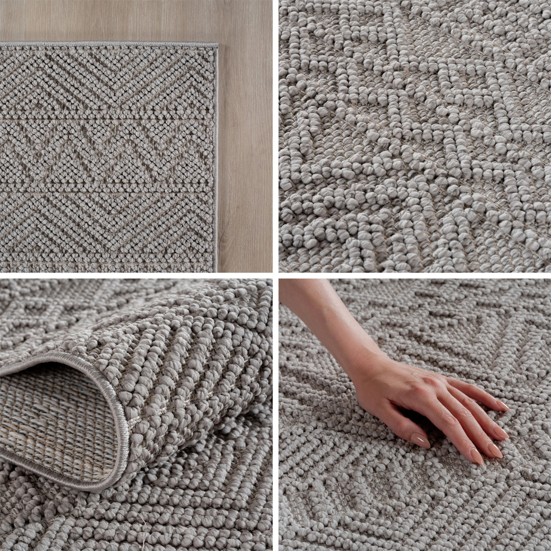SIMPEX Teppich Skandi Design Bouclé Schlingenflor Weich Schlafzimmer Wohnzimmer