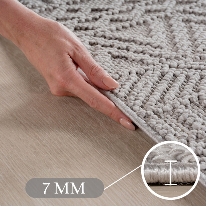 SIMPEX Teppich Skandi Design Bouclé Schlingenflor Weich Schlafzimmer Wohnzimmer