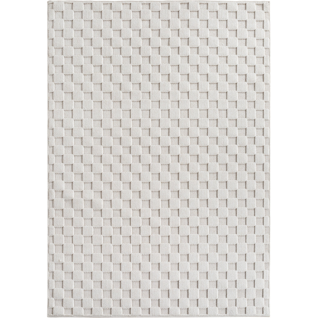 SIMPEX Teppich Karo Design Bouclé Schlingenflor Weich Schlafzimmer Wohnzimmer