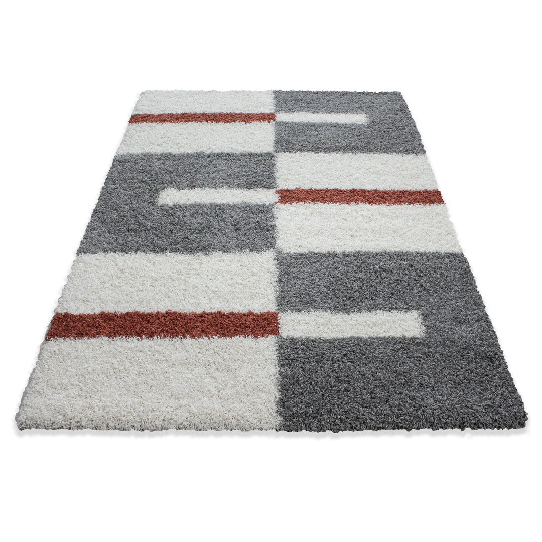 Tappeto shaggy, tappeto da soggiorno, shaggy, pelo lungo, design moderno