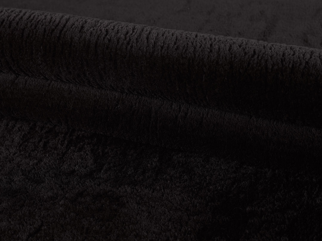 Teppich Weich Flauschig Waschbar Wohnzimmerteppich Einfarbig Schwarz