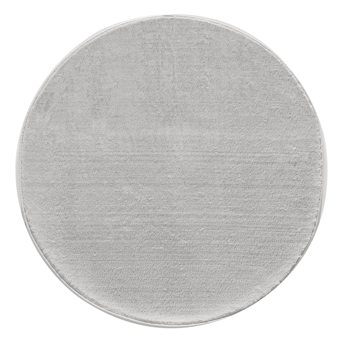 Teppich Weich Flauschig Waschbar Wohnzimmerteppich Einfarbig Silber