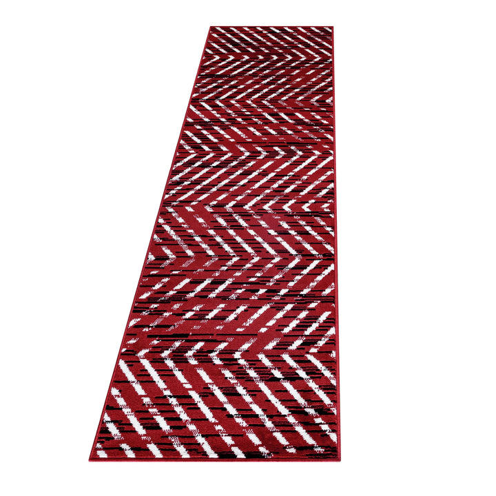 Teppich Läufer Set Schlafzimmer Kurzflor Weich Bettumrandung 3 Teile Rot