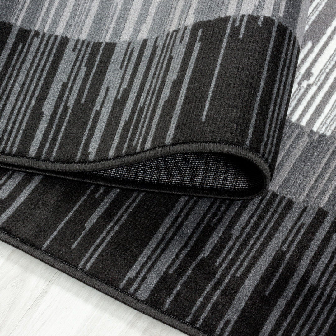 Teppich Läufer Set Schlafzimmer Kurzflor Weich Bettumrandung Grau Bordüre