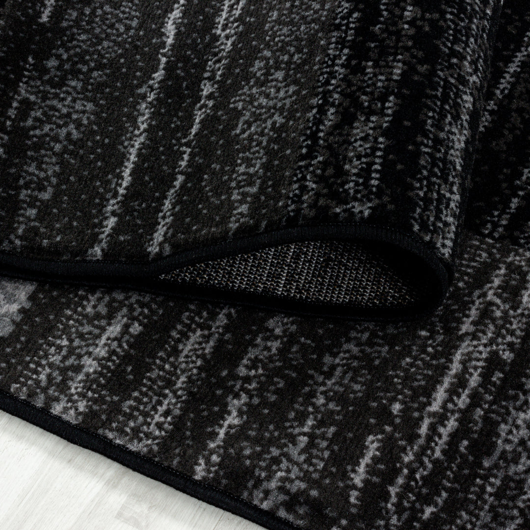 Teppich Läufer Set Schlafzimmer Kurzflor Weich Bettumrandung Grau Muster Modern