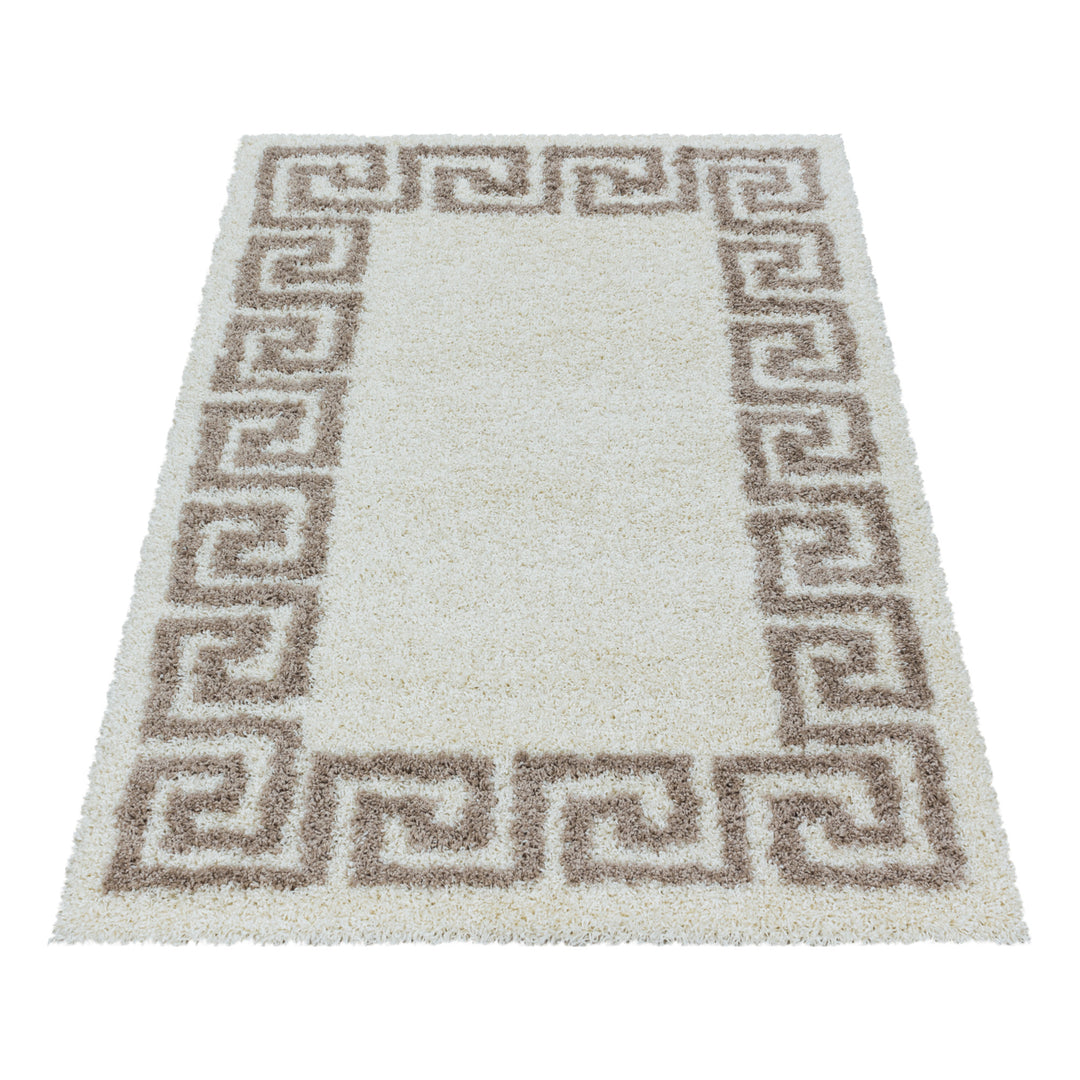 Hochflor Teppich RHEA Wohnzimmer Shaggy Antikes Design