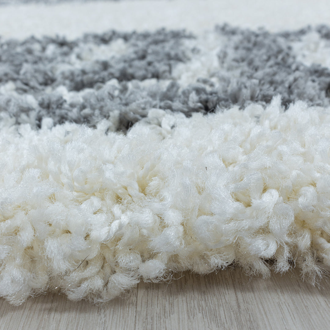 Teppich Läufer Set Schlafzimmer Hochflor Shaggy Bettumrandung Muster Antik