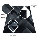 Tapis poils ras RICA tapis design salon soft touch triangle