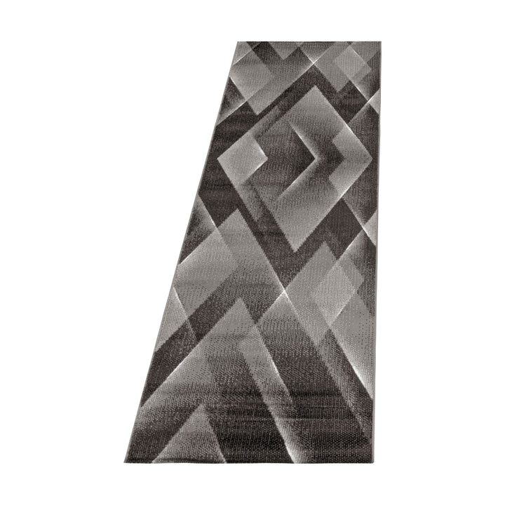 Teppich Läufer Set Schlafzimmer Kurzflor Weich Bettumrandung 3-D Motiv Braun