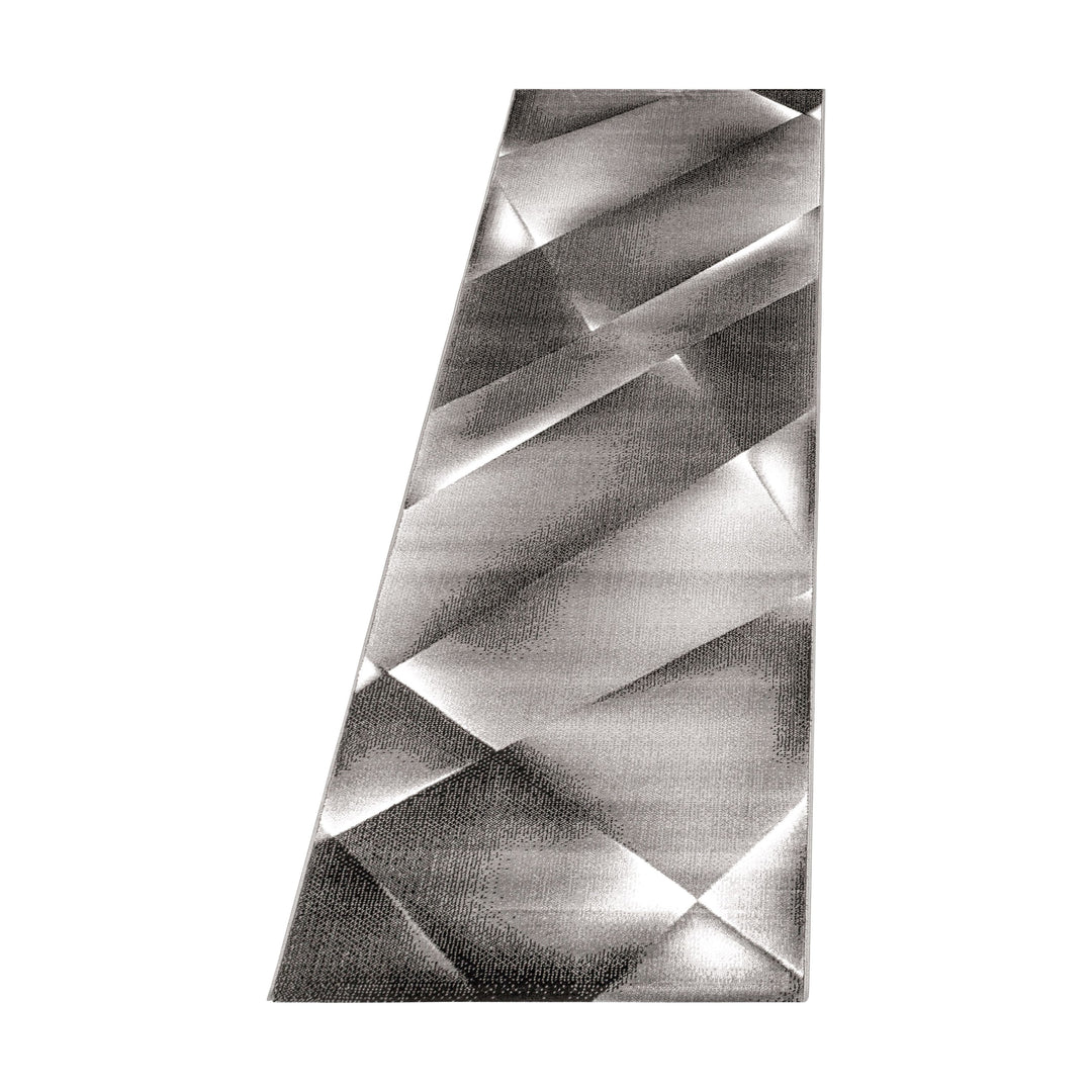 Teppich Läufer Set Schlafzimmer Kurzflor Bettumrandung Design Abstrakt Braun