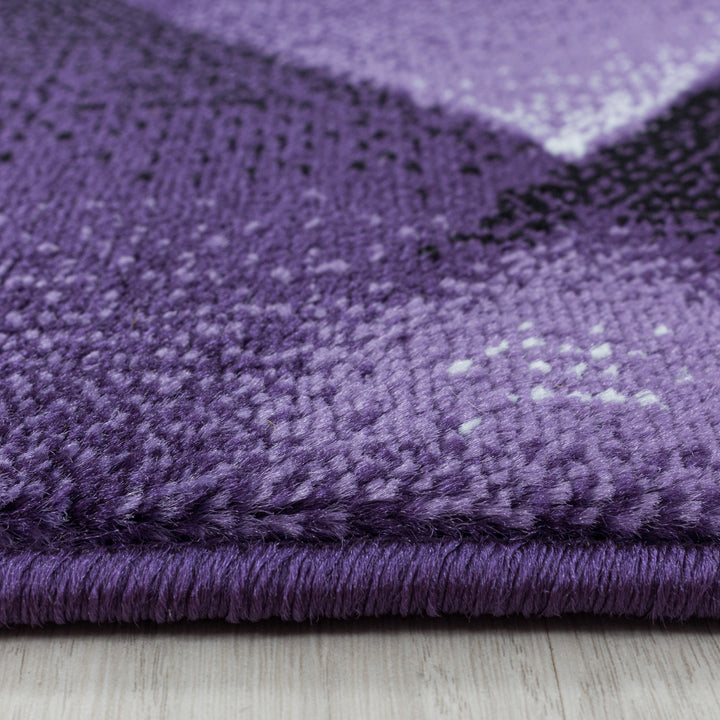 Teppich Läufer Set Schlafzimmer Kurzflor Bettumrandung Design Abstrakt Lila