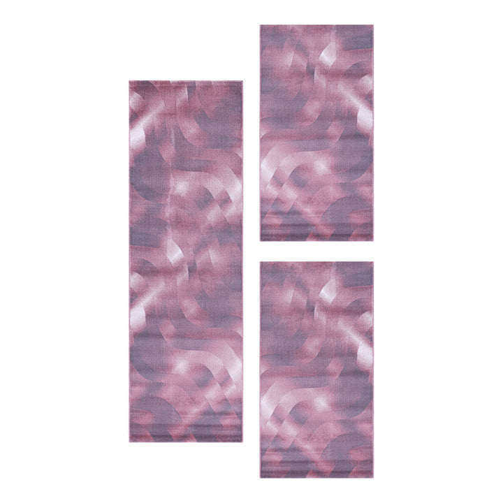 Teppich Läufer Set RICA Schlafzimmer Kurzflor Bettumrandung 3 Teile