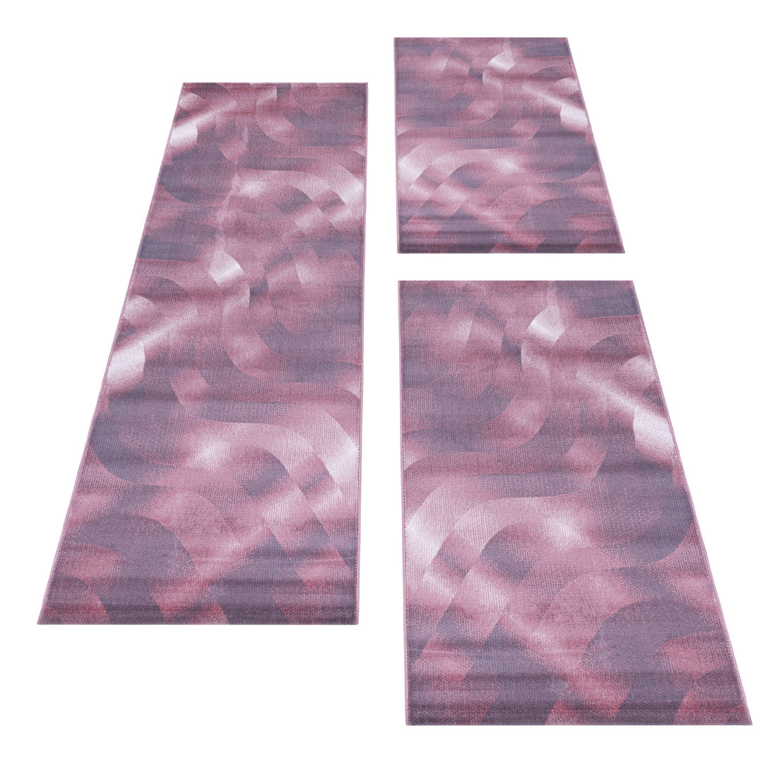 Teppich Läufer Set RICA Schlafzimmer Kurzflor Bettumrandung 3 Teile