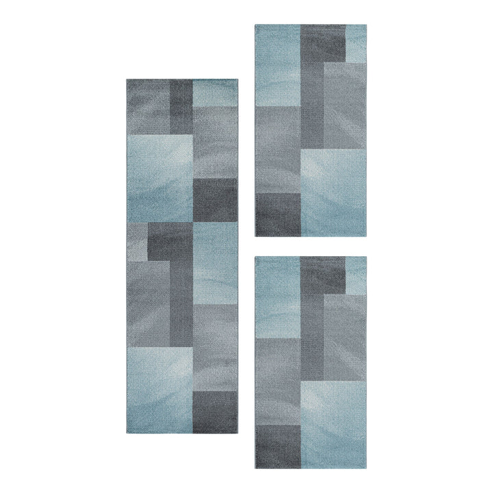 Teppich Läufer Set POWER Schlafzimmer Kurzflor Bettumrandung 3 Teile