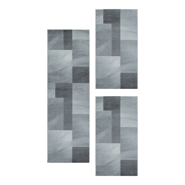 Teppich Läufer Set POWER Schlafzimmer Kurzflor Bettumrandung 3 Teile