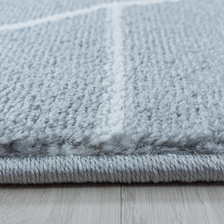 Teppich Läufer Set POWER Schlafzimmer Kurzflor Bettumrandung 3 Teile Geometrisch