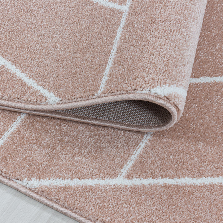 Teppich Läufer Set POWER Schlafzimmer Kurzflor Bettumrandung 3 Teile Geometrisch