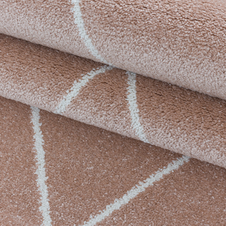 Teppich Läufer Set POWER Schlafzimmer Kurzflor Bettumrandung 3 Teile Geometrisch