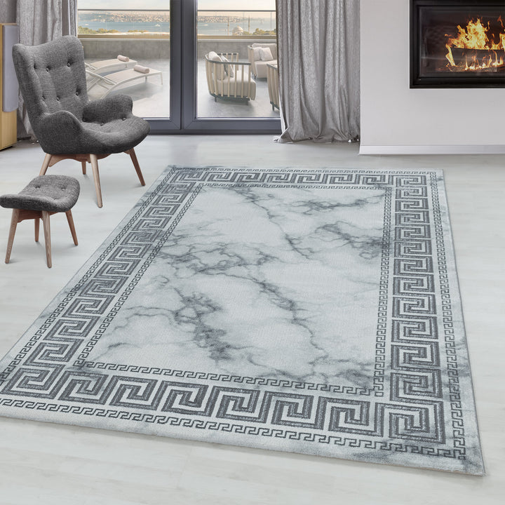 Short Pile Carpet OXIA Living Room Design Carpet Marbled Antique Look