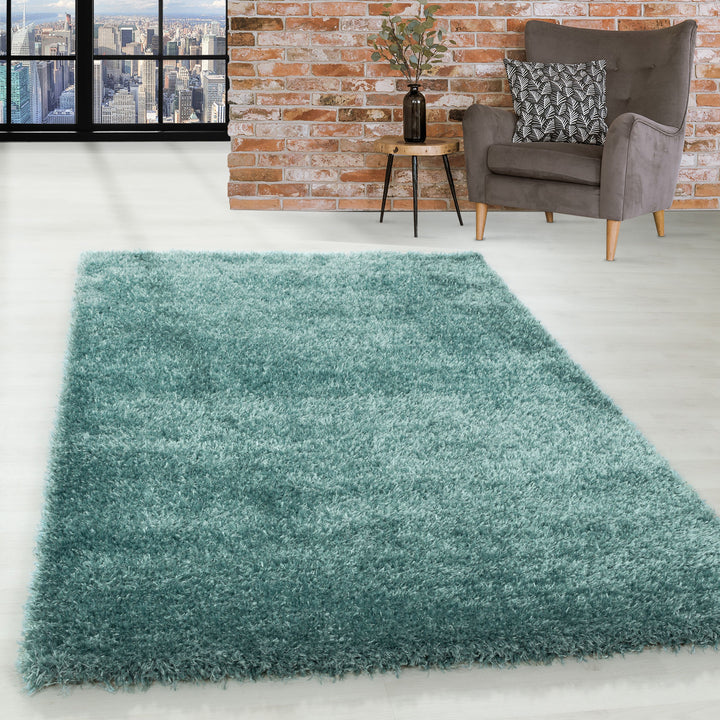 Hochflor Teppich GLAZY Wohnzimmer Shaggy Einfarbig