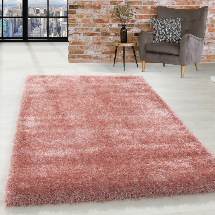 Hochflor Teppich GLAZY Wohnzimmer Shaggy Einfarbig