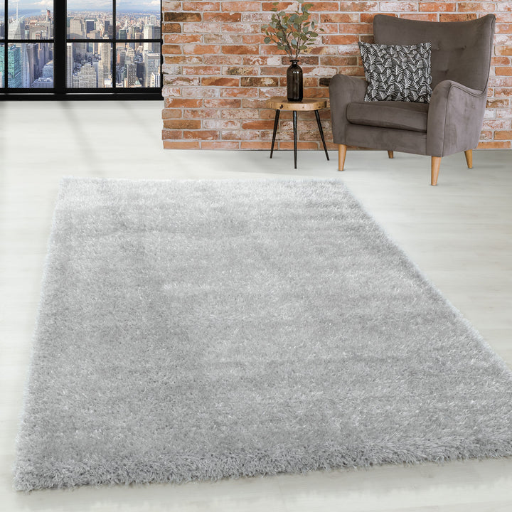 Hochflor Teppich GLAZY Wohnzimmer Shaggy Einfarbig