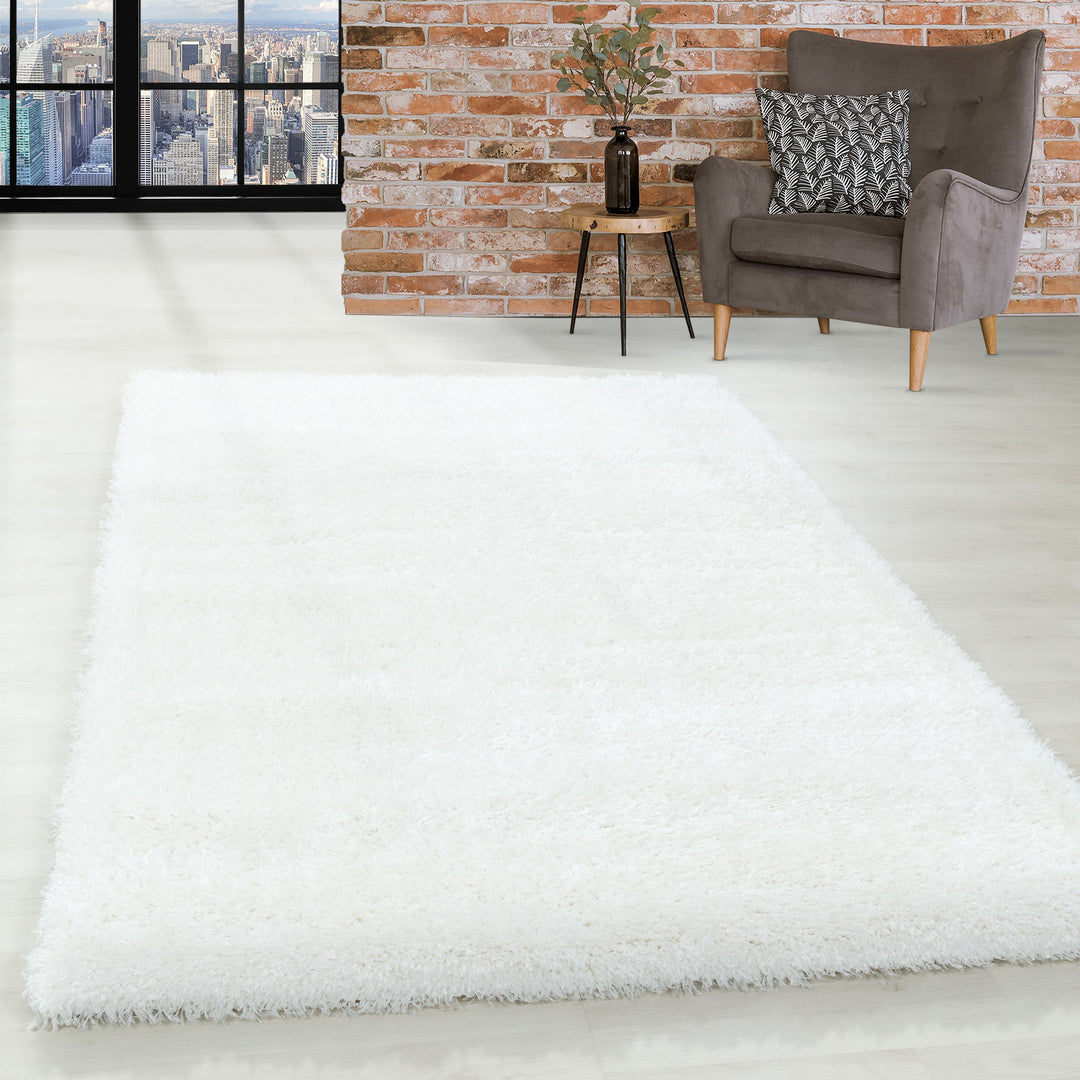 Hochflor Teppich GLAZY Wohnzimmer Shaggy Einfarbig