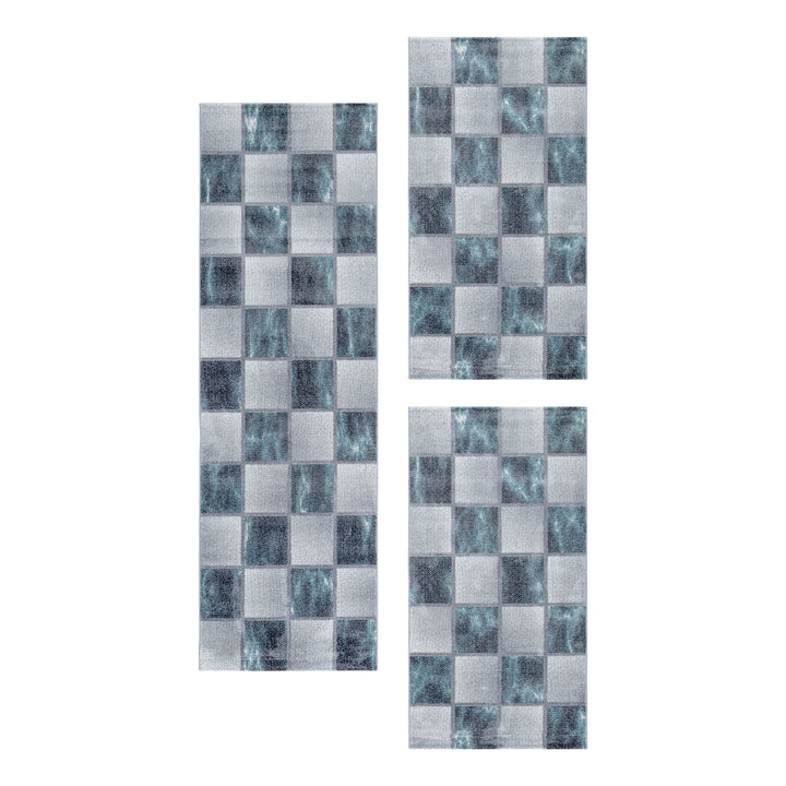 Teppich Läufer Set TARIO Schlafzimmer Kurzflor Bettumrandung 3 Teile