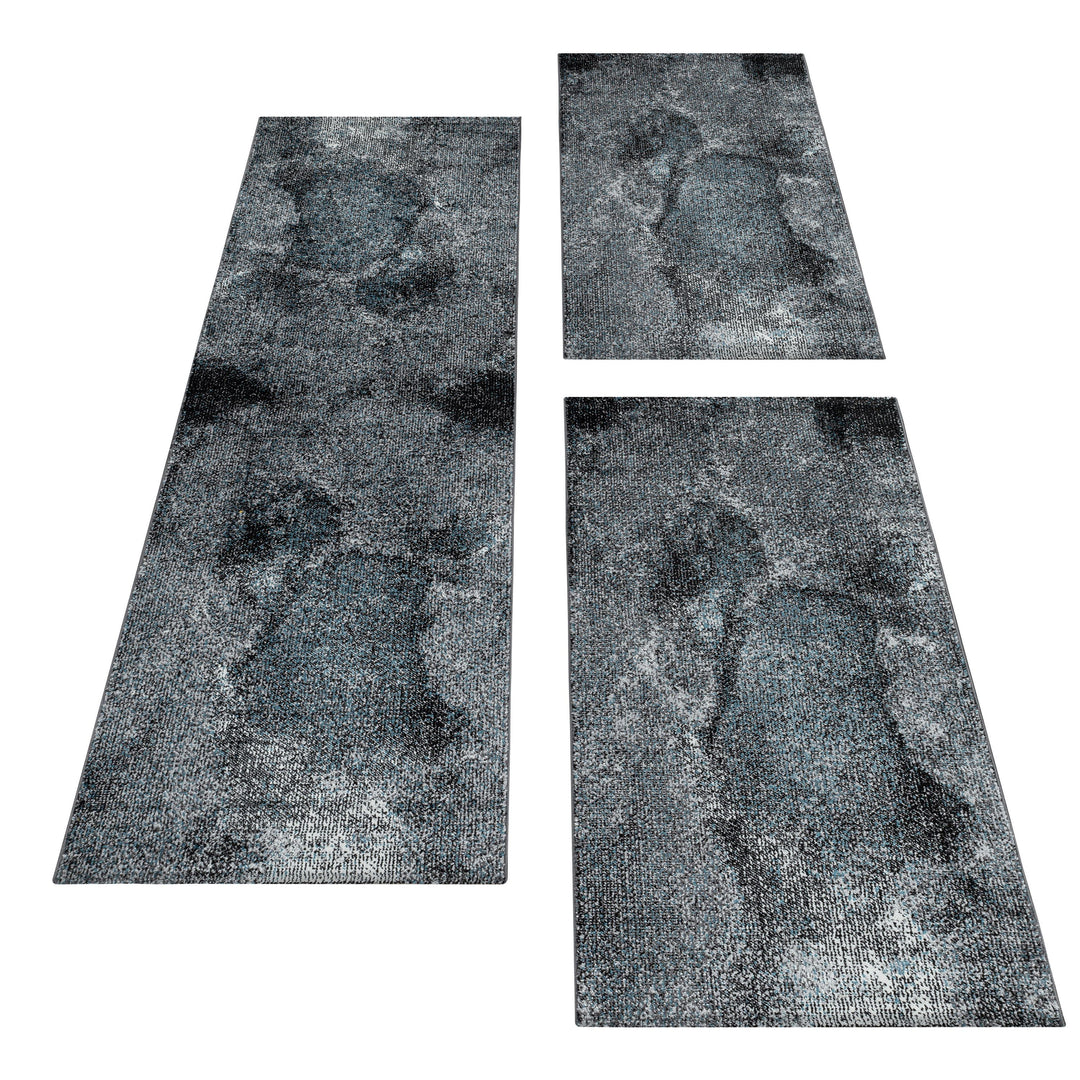 Teppich Läufer Set TARIO Schlafzimmer Kurzflor Bettumrandung 3 Teile