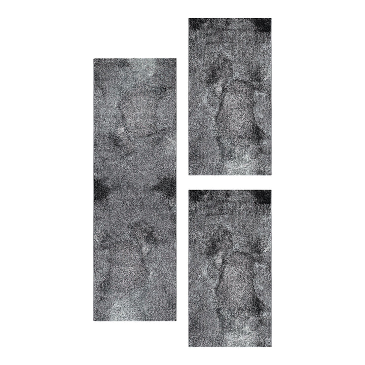 Teppich Läufer Set TARIO Schlafzimmer Kurzflor Bettumrandung 3 Teile