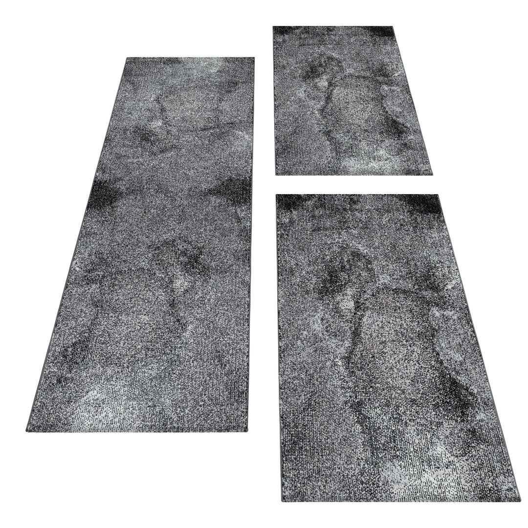Teppich Läufer Set TARIO Schlafzimmer Kurzflor Bettumrandung 3 Teile
